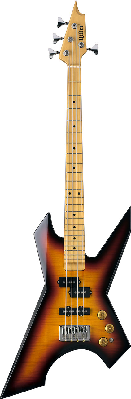 killer guitars kb-impulss flame top 17 3 tone sunburst front