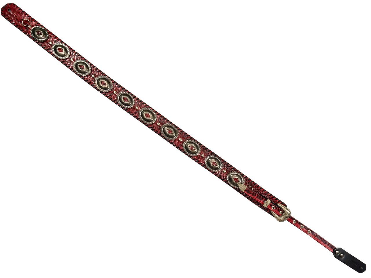 dru whitefeather Q red large concho