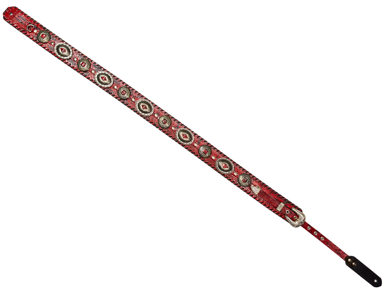 dru whitefeather Q red small large concho