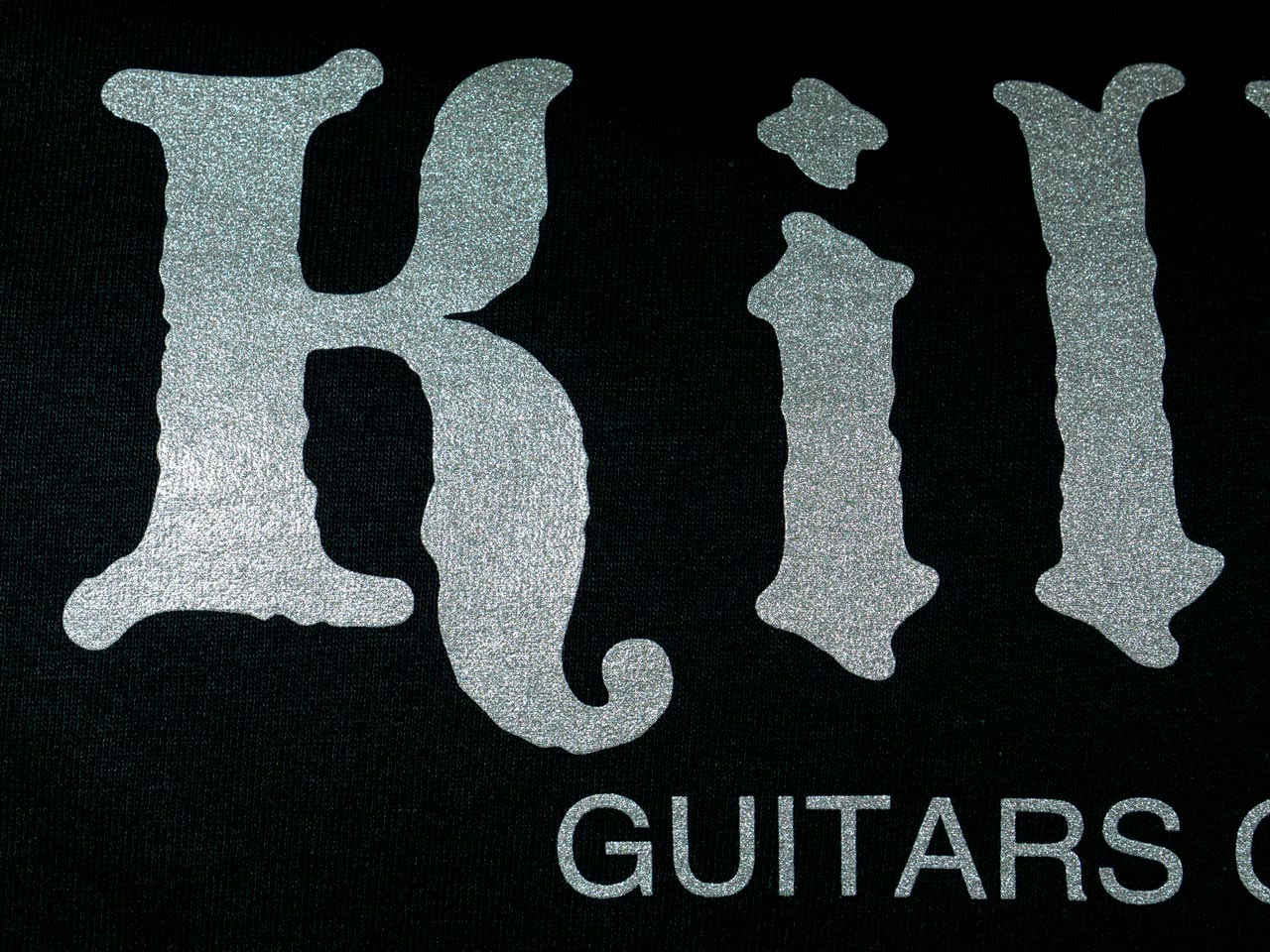 killer guitars t-shirt silver closeup image