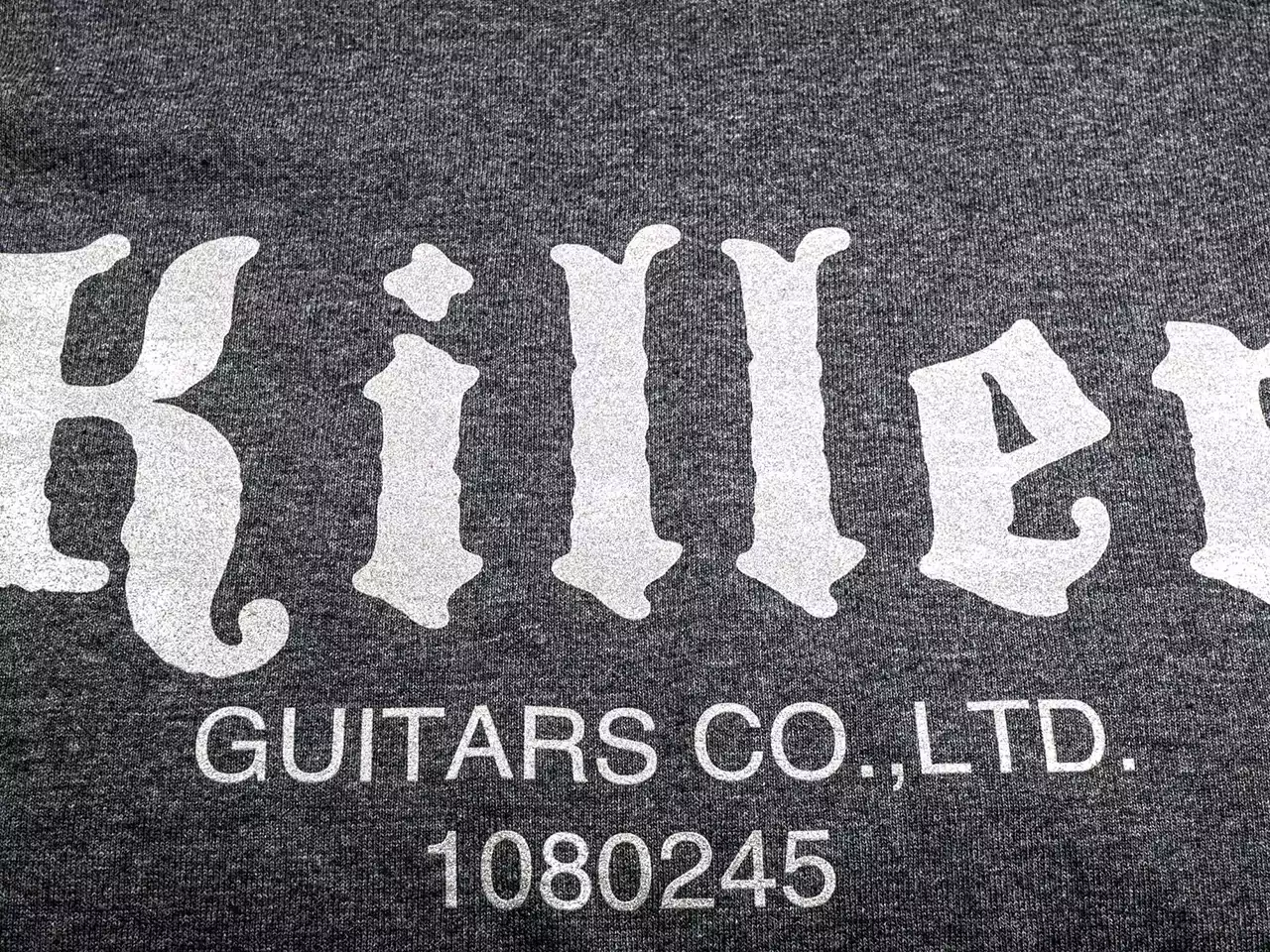 killer guitars t-shirt long sleeve  dark heather silver logo image