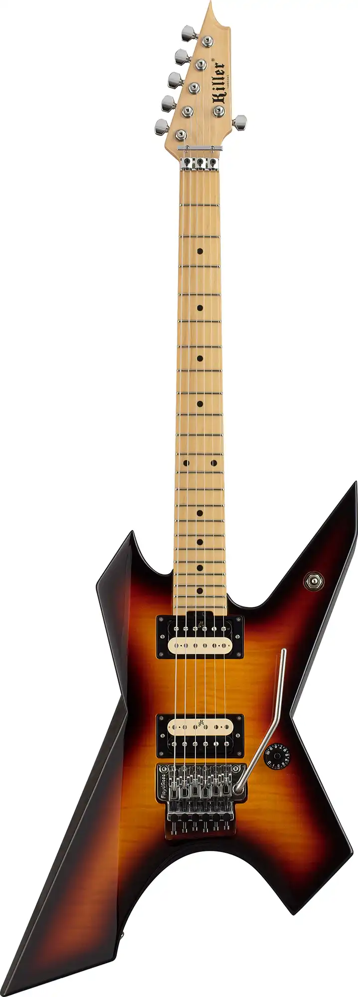 killer guitars kg-exploder ii flame top 3 tone sunburst front