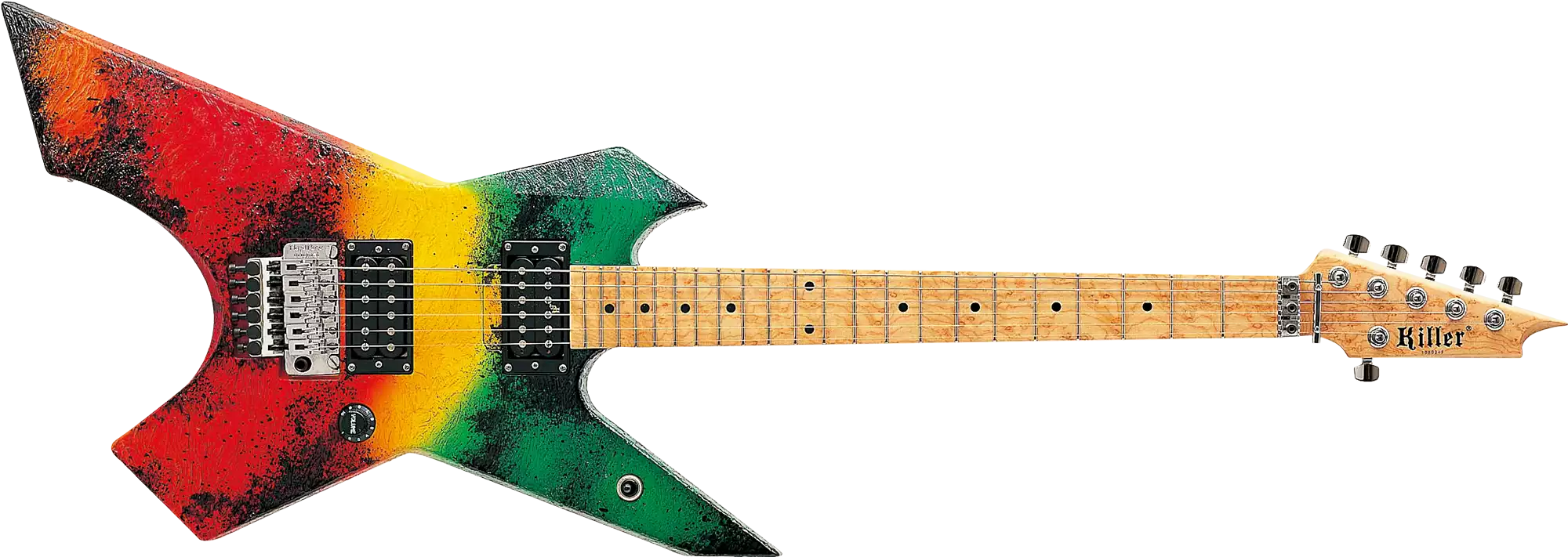 killer guitars kg-prime oil painted rasta