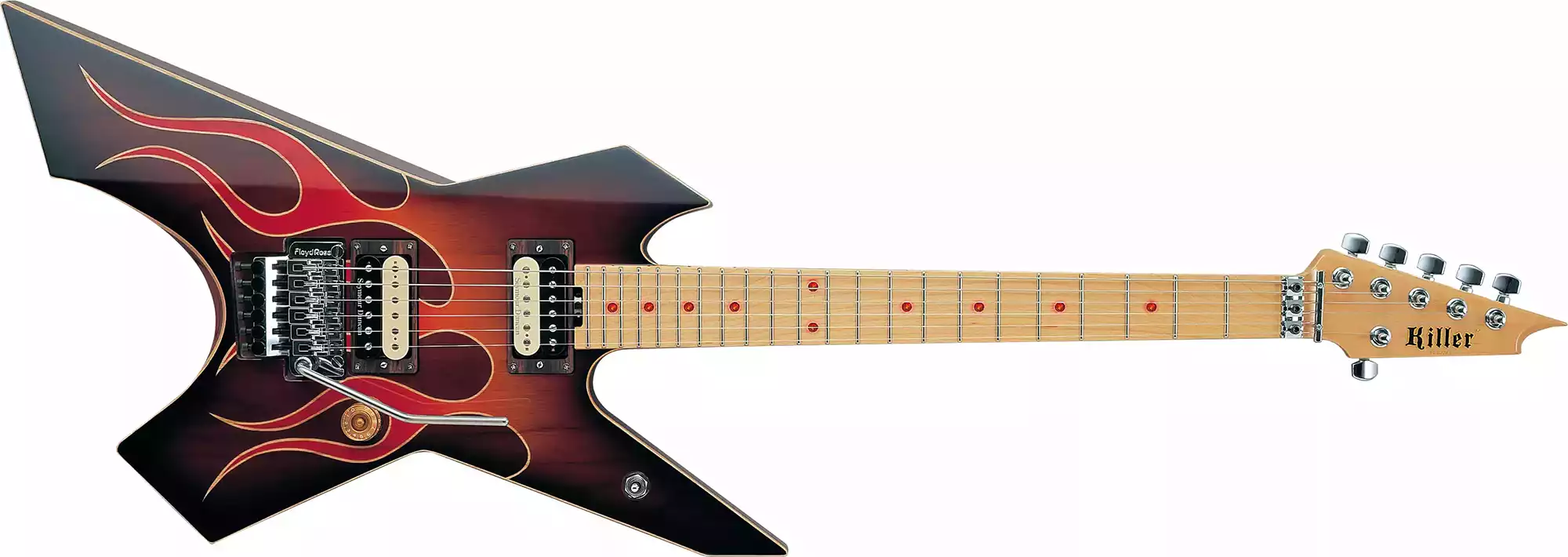 killer guitars kg-prime red flame led limited