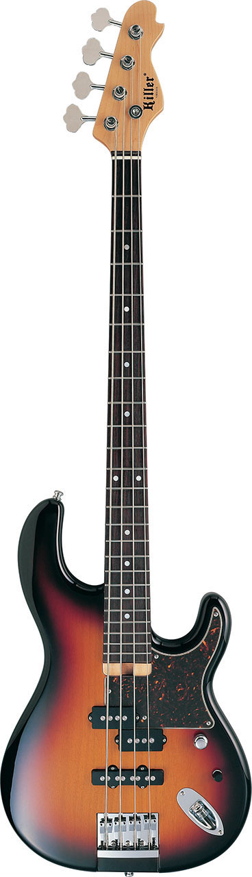 killer guitars kb-criminal bass 3 tone sunburst