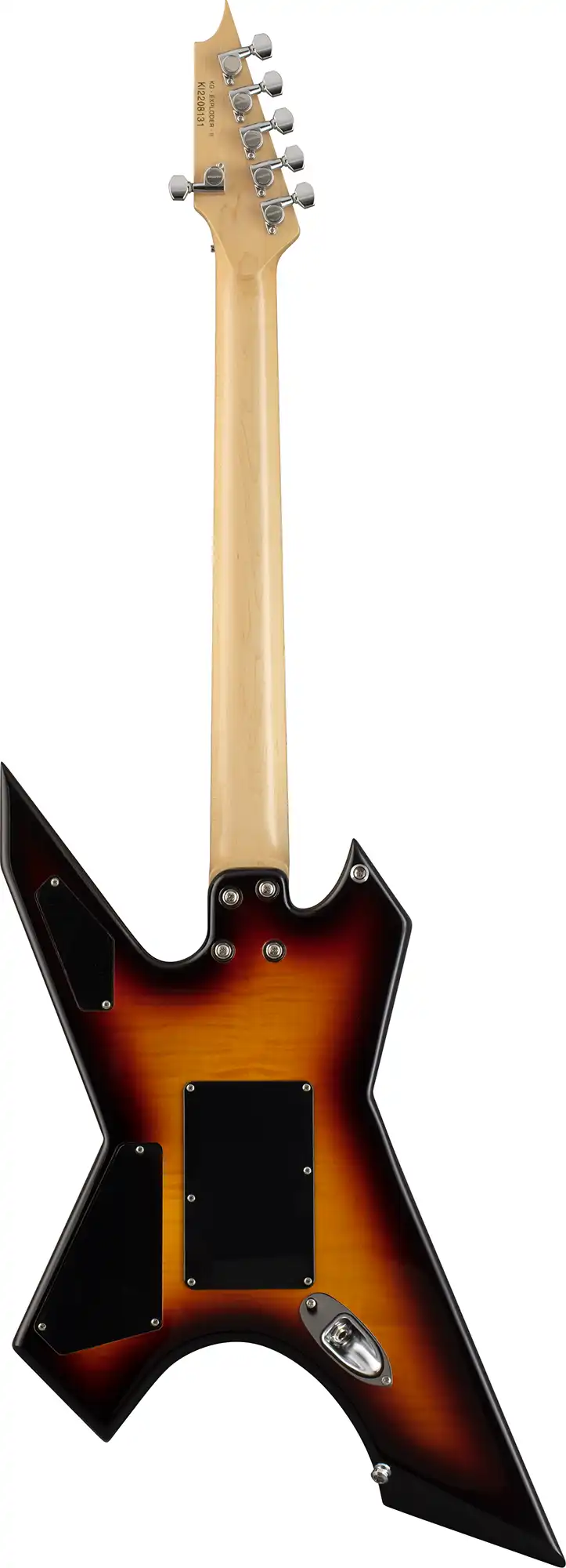 killer guitars kg-exploder ii flame top 3 tone sunburst back