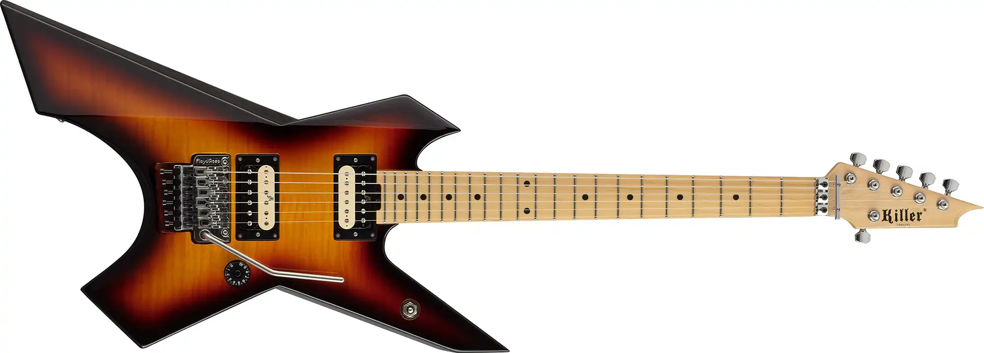 killer guitars kg-exploder ii flame top 3 tone sunburst