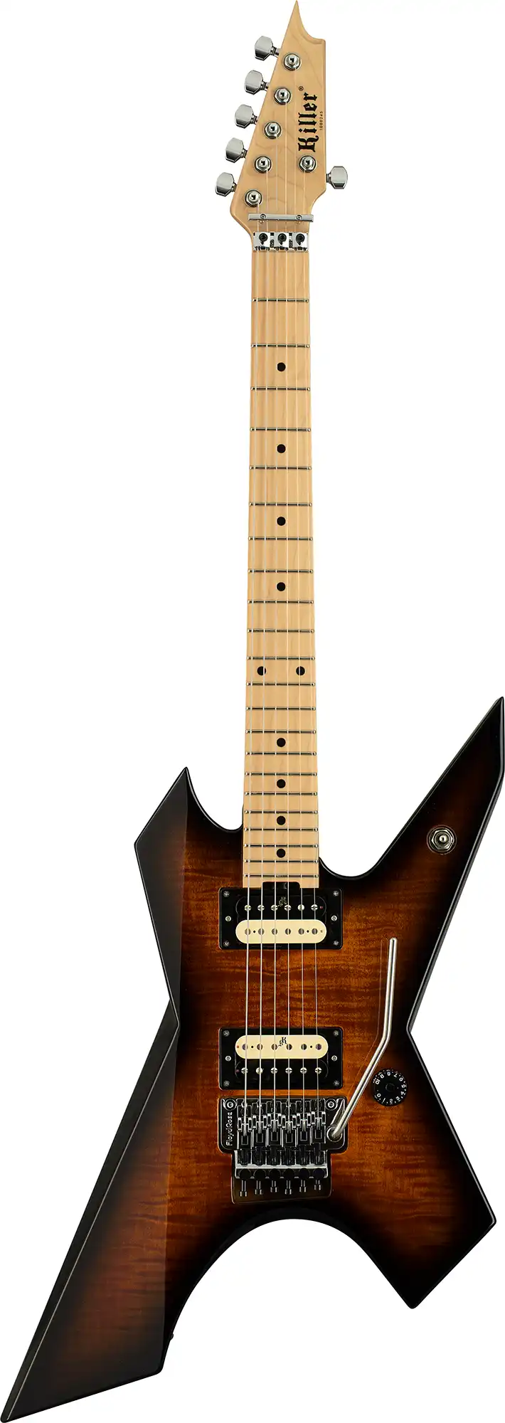 killer guitars kg-exploder ii flame top brown sunburst front